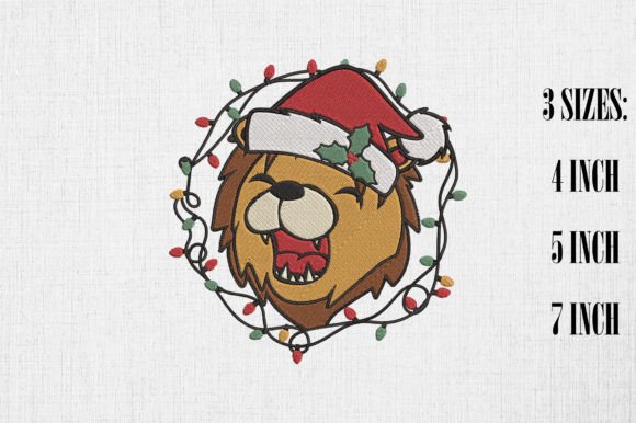 Cute Lion Christmas Lights Happy Xmas