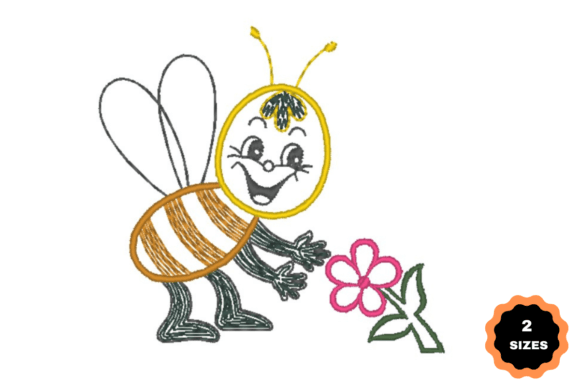Funny Bee: A Charming Embroidery Design for Heartfelt Gifts