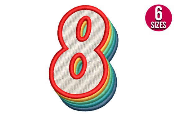 Retro Number Eight: A Charming Birthday Embroidery Staple