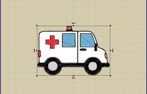 Simple Ambulance Embroidery Design